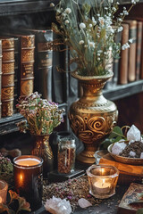 Esotericism, occultism, mysticism, Practitioner makes a forecast of fate with magic crystals, Fortune telling on Tarot cards, magic crystal, occultism, Esoteric background. Fortune telling, Tarot pred