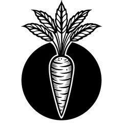 a carrot with leaves vector design 