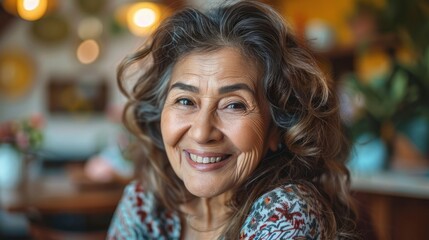 Fototapeta premium A senior woman, face filled with gratitude, receives care and help from a younger person during rehab