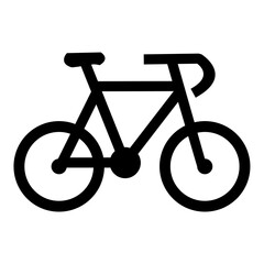 racing bike icon vector, racing bike illustration in flat silhouette style, black and white color and transparan background