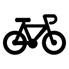 racing bike icon vector, racing bike illustration in flat silhouette style, black and white color and transparan background