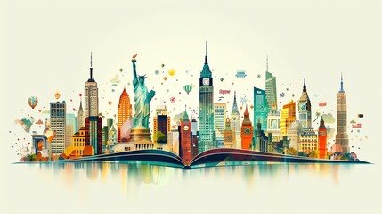 Obraz premium World Landmarks Book.