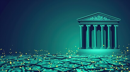 Investment banking and finance concept - 2d illustration sketch of a bank - presentation background wallpaper