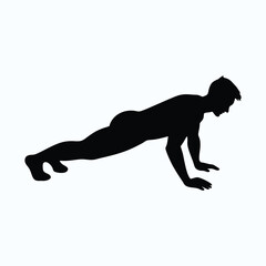 silhouette vector illustration of push ups exercise