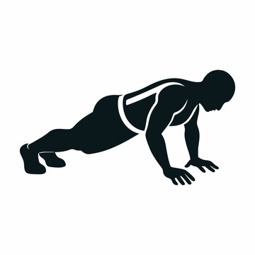 recommend clip art: silhouette vector illustration of push ups exercise