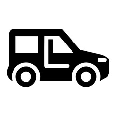 car vector Icon, vector car illustration in silhouette style for your company logo and web design, black and white color and transparan background