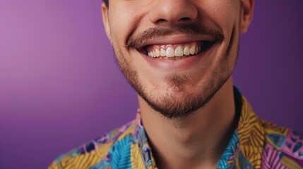 Portrait of a person with a distinctive facial hair
