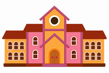 Stunning Vector of school buildings on white background