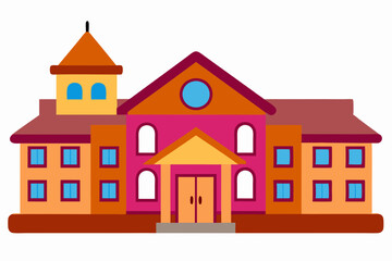 Stunning Vector of school buildings on white background