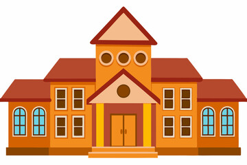Stunning Vector of school buildings on white background