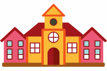Stunning Vector of school buildings on white background