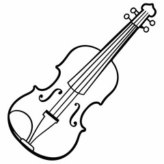 Obraz premium violin line art vector silhouette 