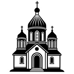 small orthodox church vector  silhouette 