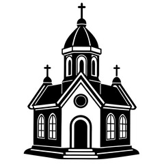 small orthodox church vector  silhouette 