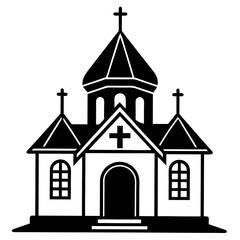 small orthodox church vector  silhouette 