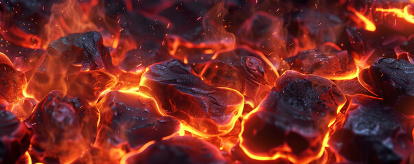 A fire background featuring glowing embers and smoldering coals, with soft, flickering flames adding warmth and ambiance.