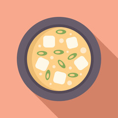 Bowl of tofu soup with spring onions, perfect for a light lunch or dinner