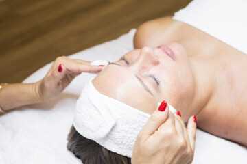 Cosmetology procedure in beauty studio