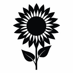 vector design sunflower silhouette, detailed and elegant floral illustrations