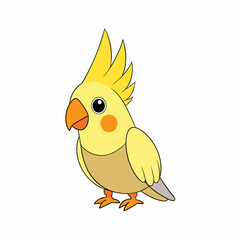Cockatiel Bird Icon Vector art Illustration