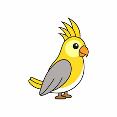 Cockatiel Bird Icon Vector art Illustration
