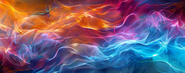 Obraz premium A dynamic energetic background featuring radiant waves of light and energy pulses in vivid colors, creating a sense of excitement.