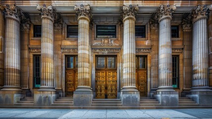 Fototapeta premium Banking: Dedicated to offering a range of financial services like deposits, loans, and investments, through commercial banks, savings institutions, and credit unions, promoting financial well-being. 