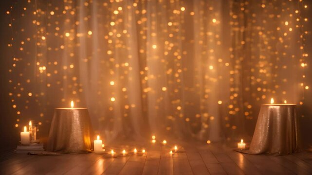 Elegant glitter backdrop with twinkling lights