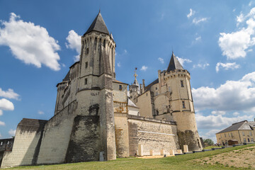 Fototapeta premium Saumur Castle, on the banks of the Loire River