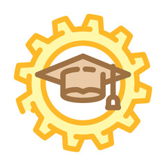 knowledge management business process color icon vector. knowledge management business process sign. isolated symbol illustration