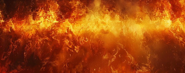 A background showing a wall of fire, with intense flames engulfing everything in sight, creating a sense of danger and urgency.