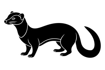 Ferrets Icon Silhouette Vector Art Illustration