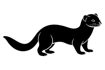Ferrets Icon Silhouette Vector Art Illustration