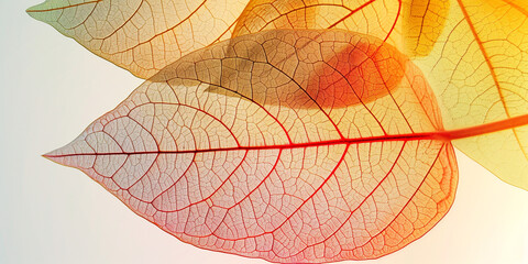 abstract background with transparent autumn leaf