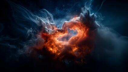 Fototapeta premium Abstract Cosmic Explosion with Vibrant Colors and Energy - Futuristic Digital Art