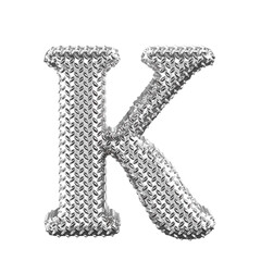 Silver ribbed symbol. letter k