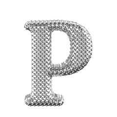 Silver ribbed symbol. letter p