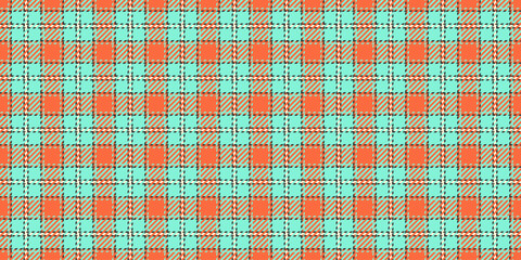 Easter check tartan textile, gift fabric plaid seamless. Variety pattern background texture vector in teal and red colors.