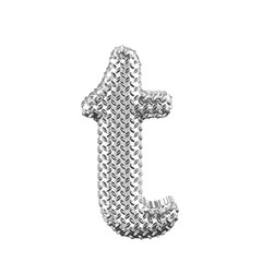 Silver ribbed symbol. letter t