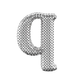 Silver ribbed symbol. letter q