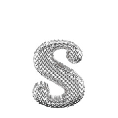 Silver ribbed symbol. letter s