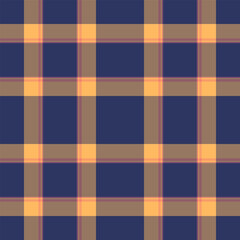 Handmade background seamless pattern, drawing tartan plaid textile. Layout fabric texture vector check in orange and red colors.