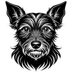 illustration of dog,wolf, head, dog, vector, animal, black,