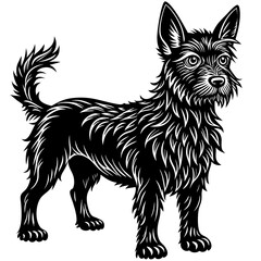 illustration of dog,wolf, head, dog, vector, animal, black,