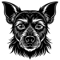 illustration of dog,wolf, head, dog, vector, animal, black,