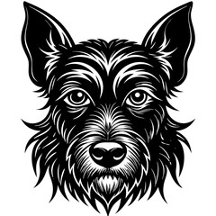 illustration of dog,wolf, head, dog, vector, animal, black,