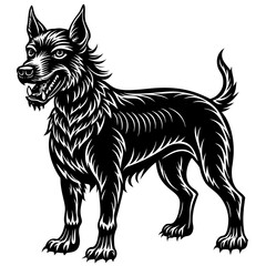 illustration of dog,wolf, head, dog, vector, animal, black,