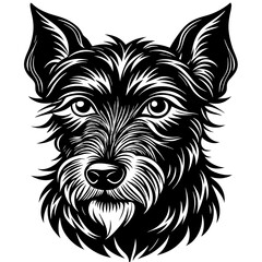 illustration of dog,wolf, head, dog, vector, animal, black,