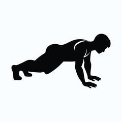 silhouette vector illustration of push ups exercise