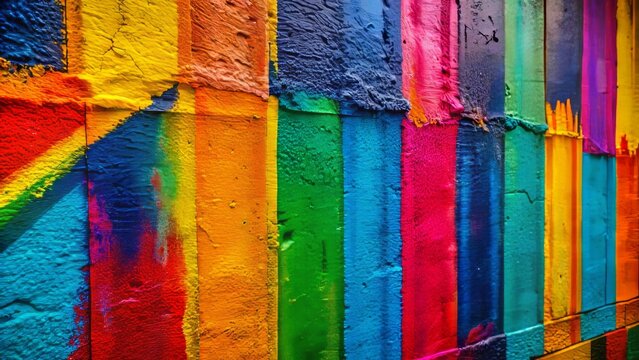 Empty urban concrete wall with vibrant colors awaiting branding and mural design elements for business advertising and promotional materials. - Powered by Adobe